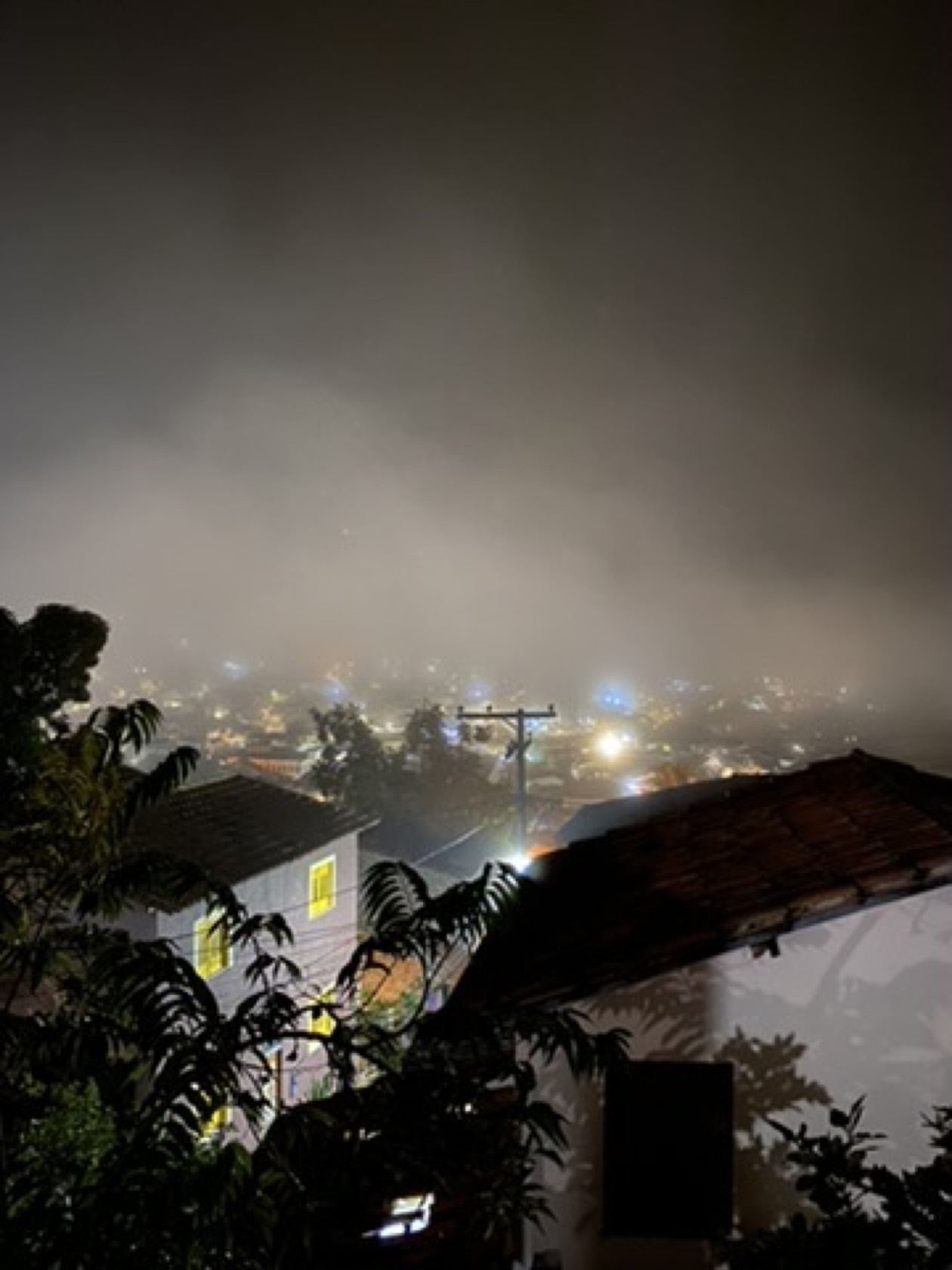Lençóis à noite vista da pousada