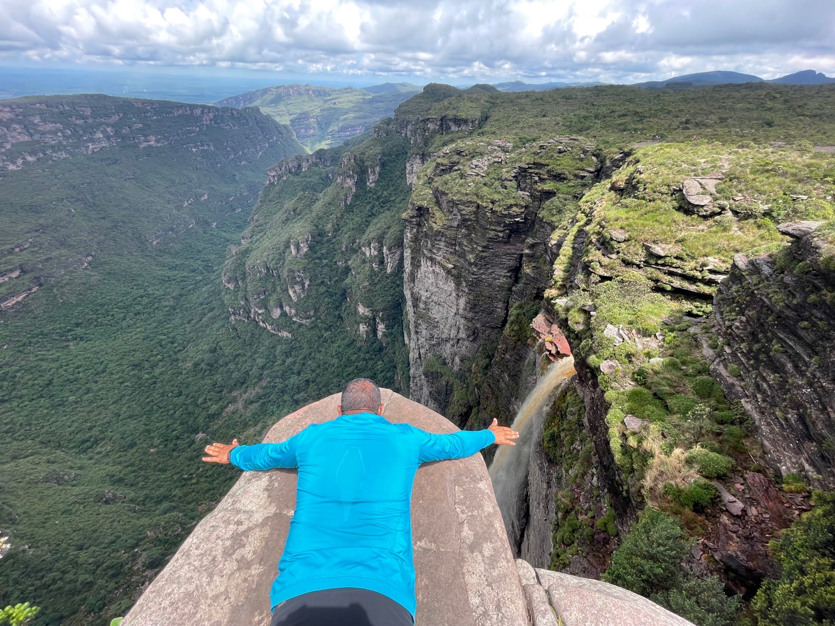Cachoeira da Fumaça vista do mirante, na Chapada Diamantina